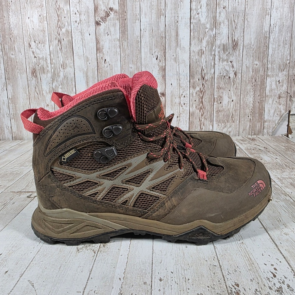 The North Face Hedgehog Fastpack Mid GTX Hiking Boots Brown Coral Womens 7.5